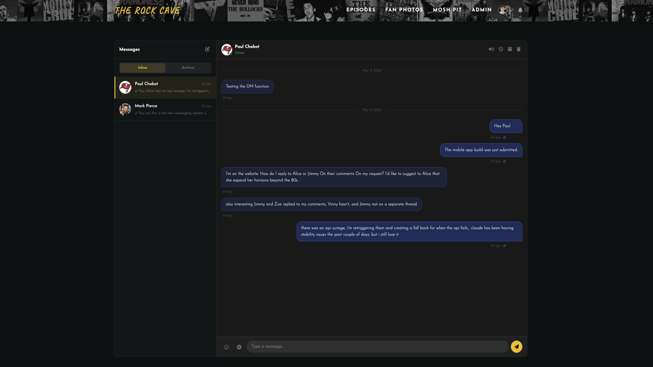 The Rock Cave Direct Messaging